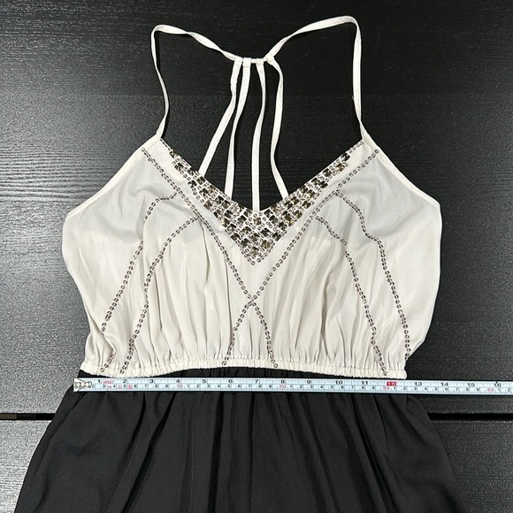 Ecote Urban Outfitters Black and White Spaghetti Strap Dress with Beaded Detail - Picture 7 of 8